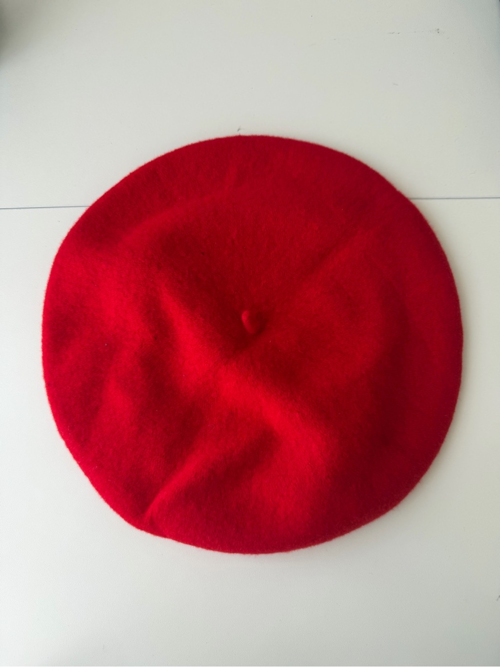 classic red French-style beret hat 100% wool